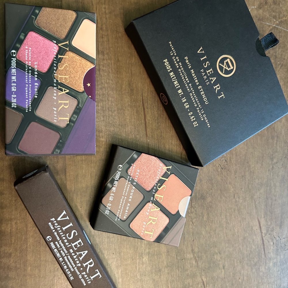 Viseart Compact Eyeshadow Duos & Palette - Pink, Peach, Gold Tones